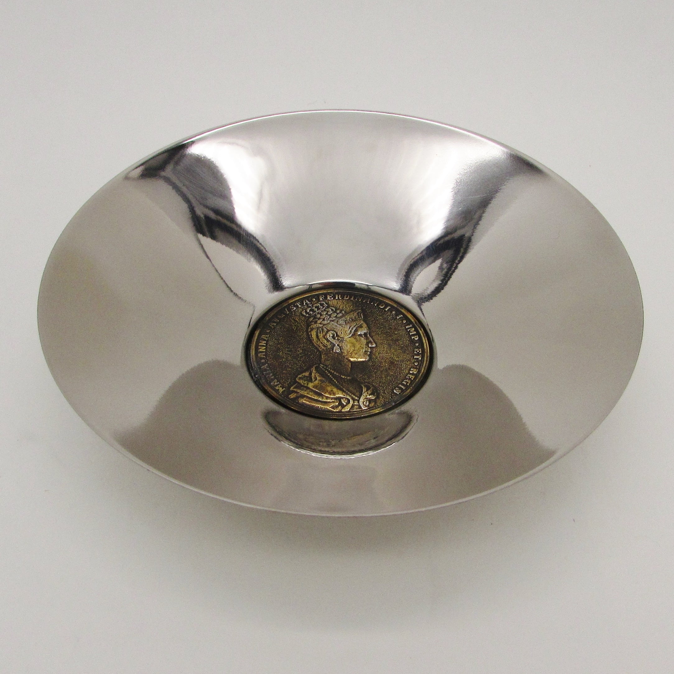 Carl Auböck Maria Theresia Coin Bowl, Austria, 1950s