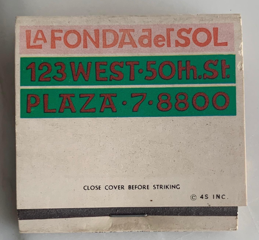 Alexander Girard - La Fonda del Sol Matchbook